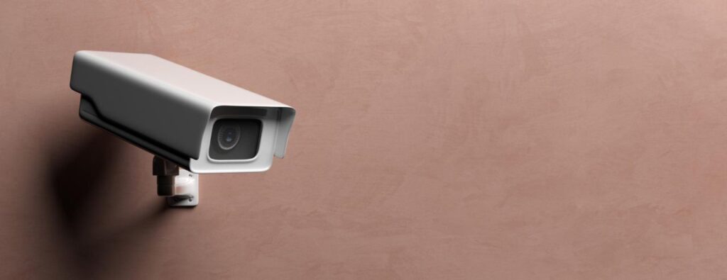 surveillance cam cctv system brown wall 3d illustration